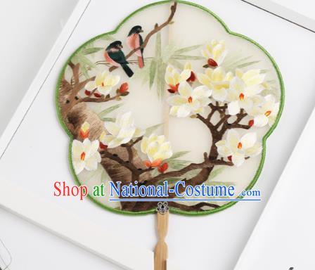 Traditional Chinese Crafts Palace Fans Round Fans Ancient Princess Embroidered Peach Blossom Fan for Women