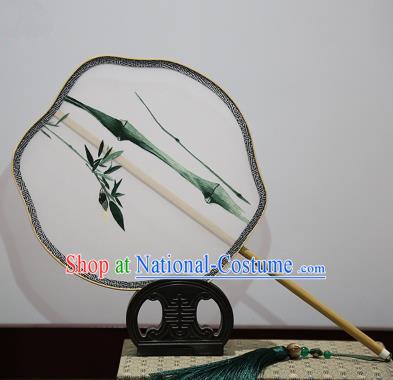 Traditional Chinese Crafts Palace Fans Embroidered Bamboo Fans Ancient Silk Fan for Women