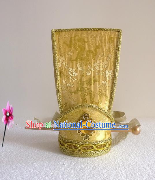 Chinese Traditional Hanfu Headdress Ancient Nobility Childe Golden Hairdo Crown for Men