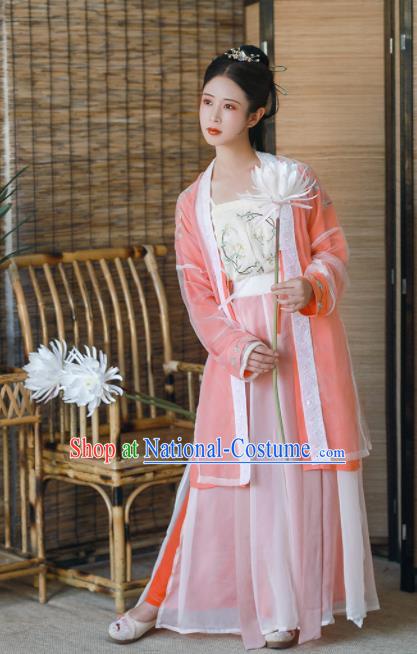 Chinese Ancient Nobility Lady Hanfu Dress Traditional Song Dynasty Embroidered Costumes for Women