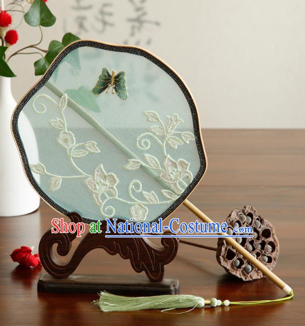 Traditional Chinese Crafts Palace Fans Embroidered Fans Ancient Organza Fan for Women