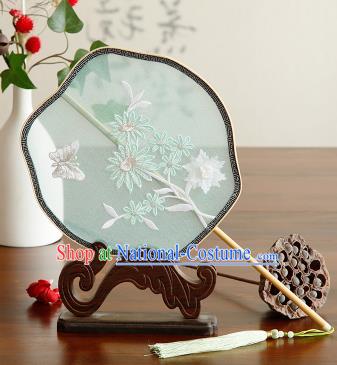 Traditional Chinese Crafts Palace Fans Embroidered Fans Ancient Organza Fan for Women