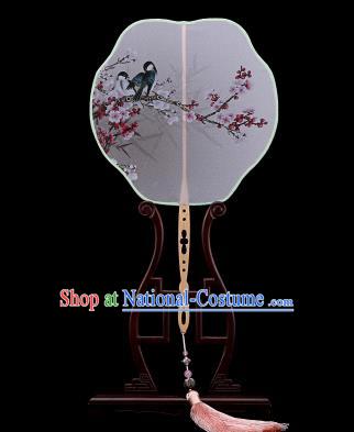 Traditional Chinese Crafts Palace Fans Hand Painting Wintersweet Fans Ancient Silk Fan for Women