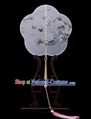 Traditional Chinese Crafts Palace Fans Hand Painting Fans Ancient White Silk Fan for Women