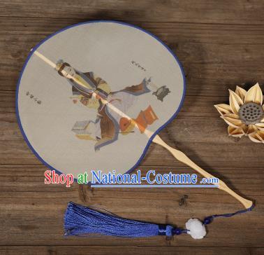 Traditional Chinese Crafts Palace Fans Hand Painting Peri Fans Ancient Silk Fan for Women