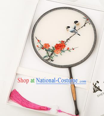 Chinese Traditional Palace Fans Embroidered Fans Ancient Hanfu Silk Round Fan for Women