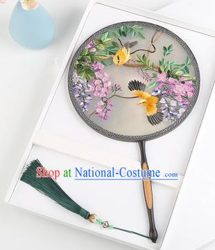 Chinese Traditional Palace Fans Embroidered Fans Ancient Hanfu Silk Round Fan for Women