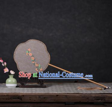 Chinese Ancient Traditional Palace Fans Hanfu Hand Painting Flowers Round Fans Silk Fan for Women