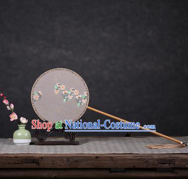 Chinese Ancient Traditional Palace Fans Hanfu Hand Painting Pink Flowers Fans Silk Fan for Women