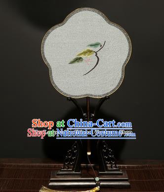 Chinese Ancient Princess Hanfu Palace Fan Traditional Weaving Bird Pure Silk Round Fans for Women