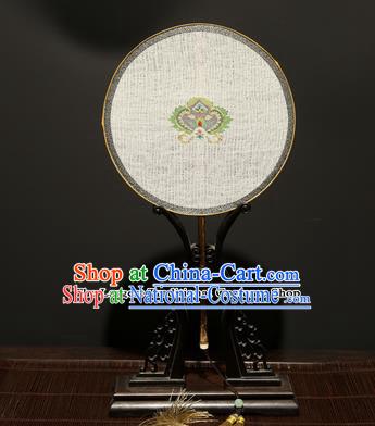 Chinese Ancient Princess Hanfu Palace Fan Traditional Weaving Pure Silk Round Fans for Women