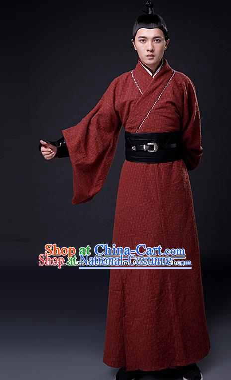 Chinese Ancient Han Dynasty Drama Swordsman Knight Costumes for Men