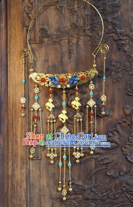 chinese Traditional Blueing Necklace Ancient Bride Jewelry Accessories for Women