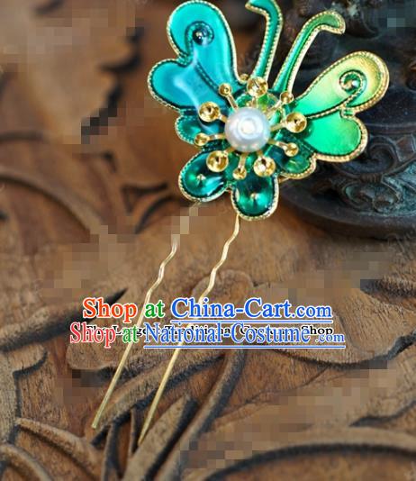 Chinese Ancient Wedding Hair Jewelry Accessories Queen Blue Butterfly Hairpins for Women