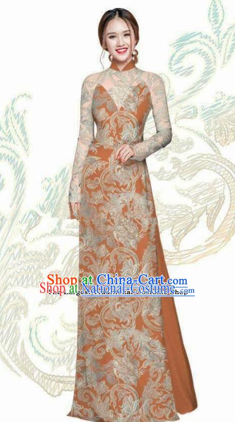 Vietnam Traditional Bride Costume Vietnamese Ao Dai Qipao Dress Cheongsam for Women