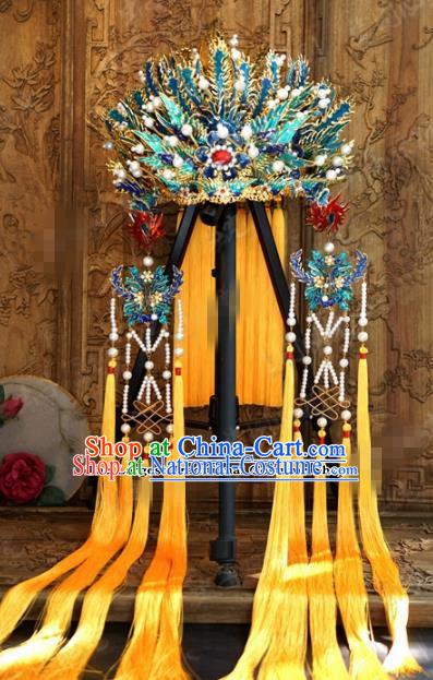 Chinese Ancient Wedding Hair Jewelry Accessories Palace Queen Phoenix Coronet Hairpins for Women