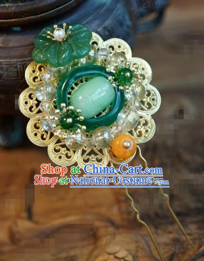 Chinese Ancient Wedding Hair Accessories Palace Queen Jade Hairpins for Women