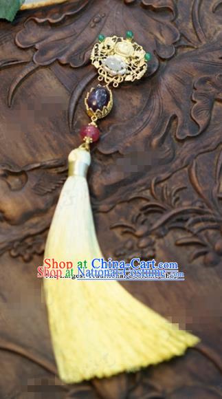 Chinese Traditional Wedding Hanfu Tassel Brooch Ancient Bride Palace Jewelry Accessories for Women