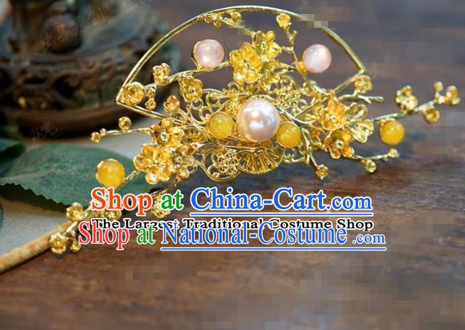 Chinese Ancient Bride Hair Accessories Wedding Golden Hair Stick Hairpins for Women