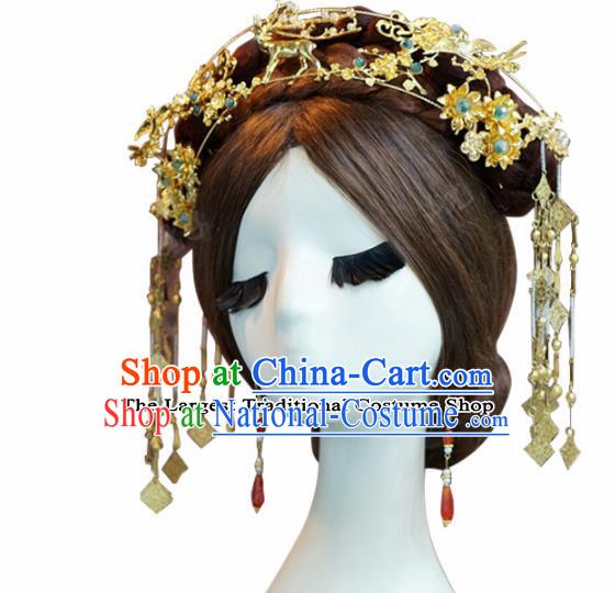 Chinese Ancient Bride Hair Accessories Wedding Headdress Hairpins Complete Set for Women