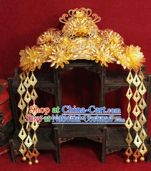 Chinese Ancient Tang Dynasty Imperial Consort Headdress Palace Phoenix Coronet Hairpins Complete Set for Women