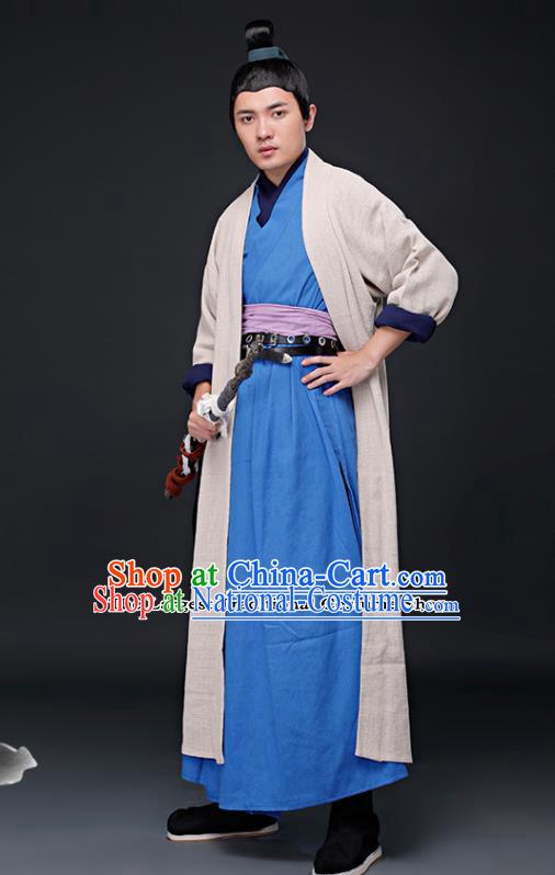 Chinese Ancient Ming Dynasty Swordsman Costumes Drama Knight Hanfu Clothing for Men