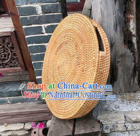 Asian Vietnamese Traditional Craft Rattan Saucer Artware Straw Plaited Paper Box