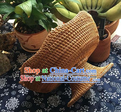 Asian Vietnamese Traditional Craft Rattan Bowls Basket Straw Plaited Food Saucer