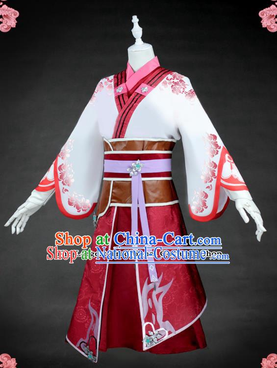 Chinese Traditional Cosplay Female Knight Costumes Ancient Swordswoman Clothing for Women