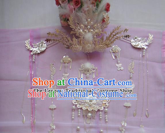 Chinese Traditional Classical Hair Accessories Ancient Princess Phoenix Coronet Hairpins for Women