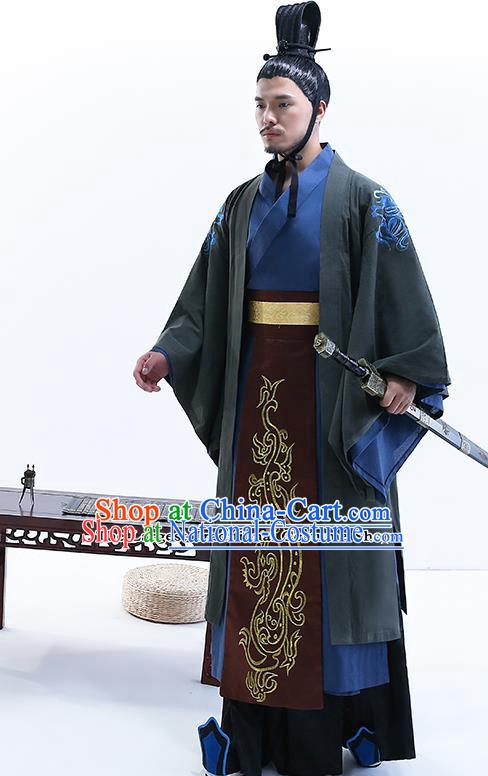 Chinese Ancient Drama Minister Costume Traditional Qin Dynasty Emperor Costumes for Men