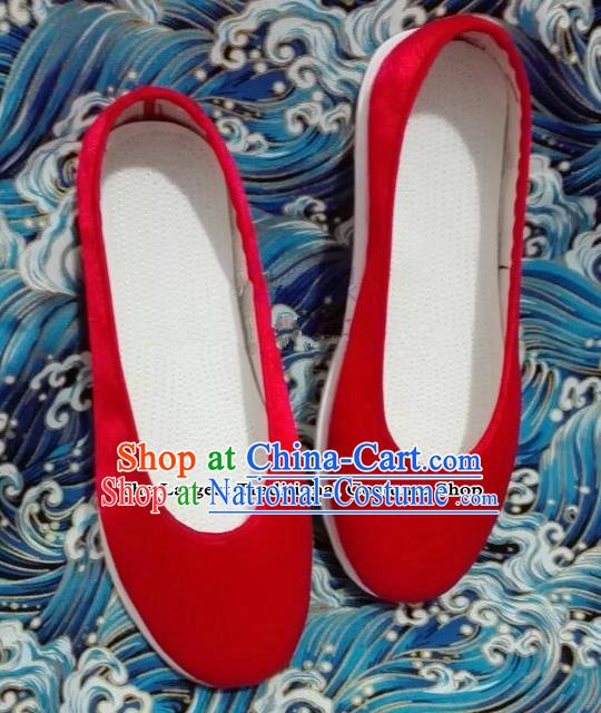 Chinese Traditional Hanfu Shoes Ancient Princess Shoes Handmade Red Cloth Shoes for Women