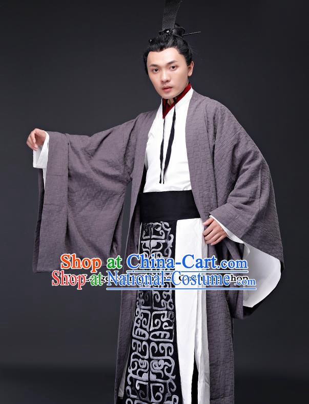 Chinese Ancient Drama Clothing Traditional Han Dynasty Minister Embroidered Costumes for Men