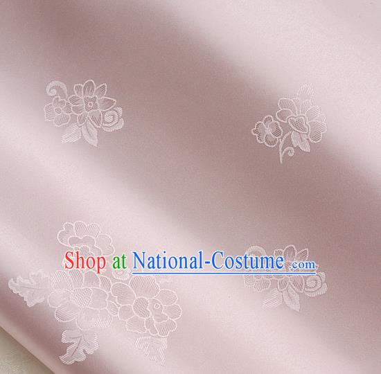 Traditional Asian Cloth Drapery Brocade Korean Hanbok Palace Pink Satin Silk Fabric