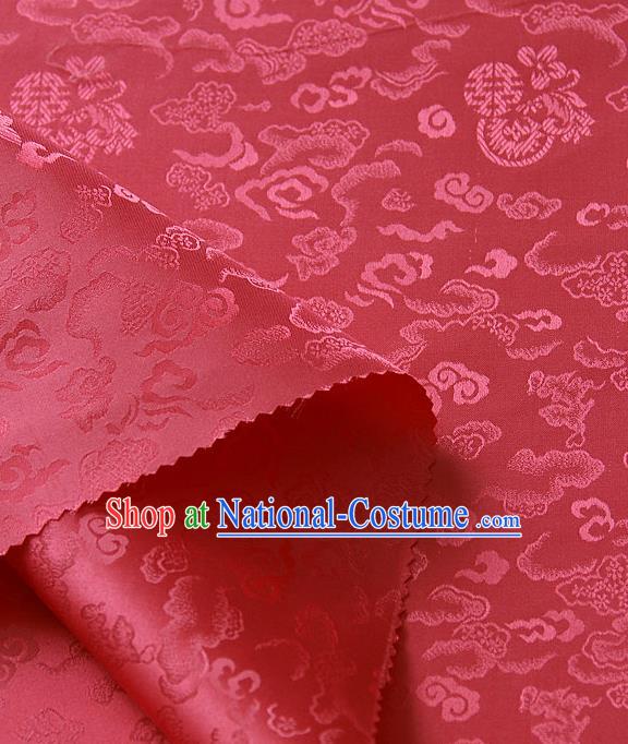 Traditional Asian Classical Cloth Drapery Red Brocade Korean Hanbok Palace Satin Silk Fabric