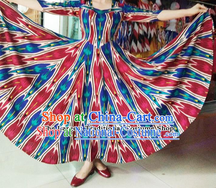 Chinese Ethnic Costumes Folk Dance Dress Traditional National Uyghur Nationality Clothing for Women