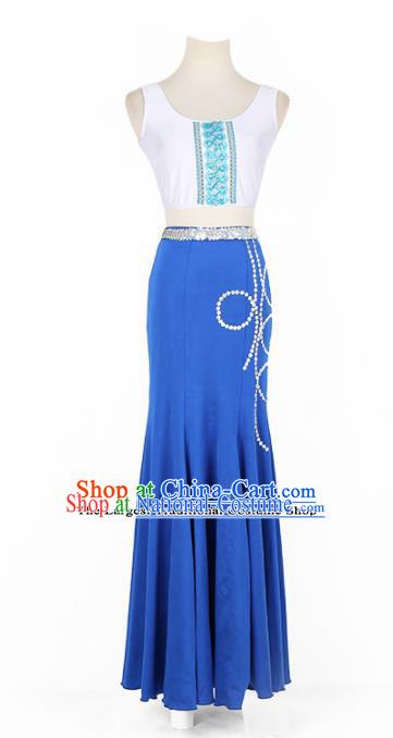 Chinese Ethnic Minority Dress Traditional Dai Nationality Folk Dance Costume for Women