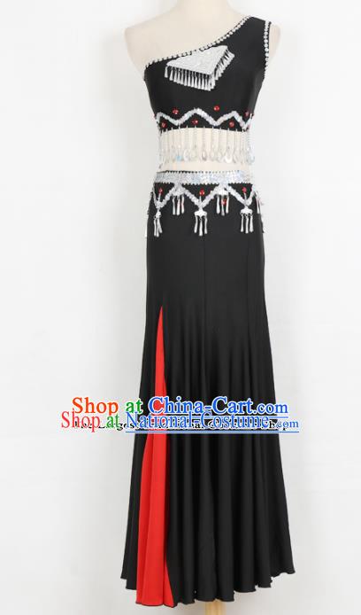 Chinese Ethnic Minority Pavane Dress Traditional Dai Nationality Folk Dance Costume for Women