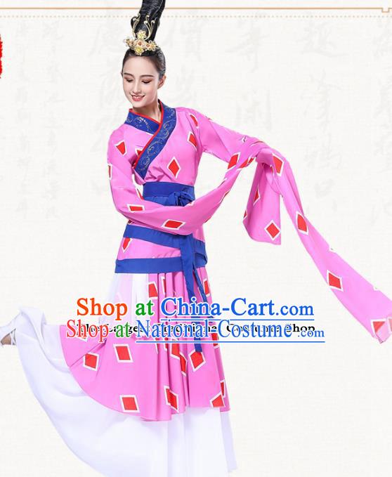 Chinese Traditional Folk Dance Water Sleeve Dress Classical Dance Umbrella Dance Costumes for Women