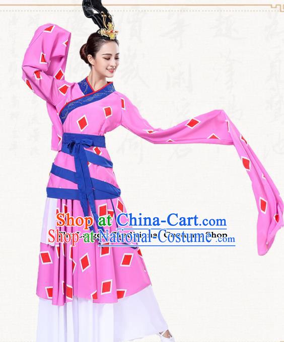 Chinese Traditional Folk Dance Water Sleeve Dress Classical Dance Umbrella Dance Costumes for Women