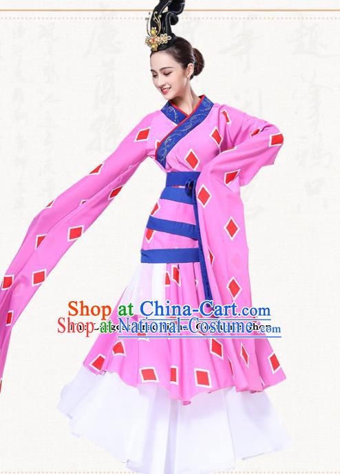 Chinese Traditional Group Dance Water Sleeve Dress Classical Dance Umbrella Dance Costumes for Women