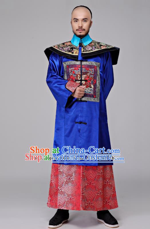 Traditional Chinese Qing Dynasty Royal Highness Costumes Ancient Drama Chancellor Clothing for Men