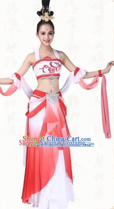 Chinese Traditional Classical Dance Dress Ancient Flying Peri Fan Dance Group Dance Costumes for Women