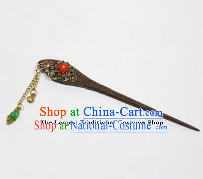 Chinese Traditional Palace Hair Accessories Wood Hairpins Ancient Bride Hair Clip for Women