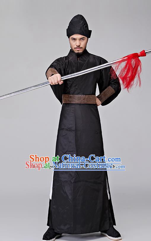 Traditional Chinese Three Kingdoms Period Swordsman Costumes Ancient Drama Knight Clothing for Men