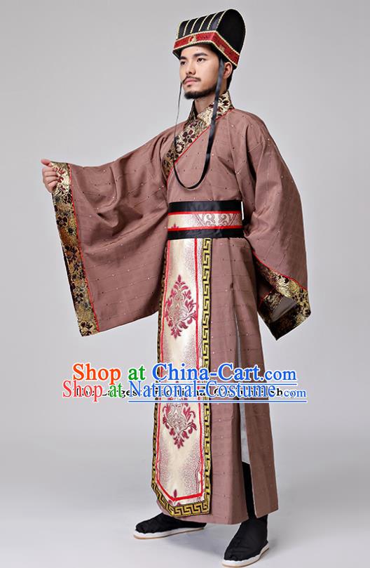 Traditional Chinese Ancient Drama Chancellor Clothing Three Kingdoms Period Minister Costumes for Men