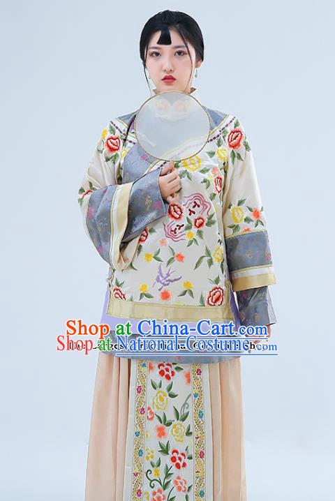 Traditional Chinese Drama Qing Dynasty Xiuhe Suit Ancient Nobility Lady Embroidered Costumes for Women