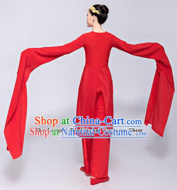 Traditional Chinese Classical Dance Costumes Folk Dance Group Dance Red Dress for Women