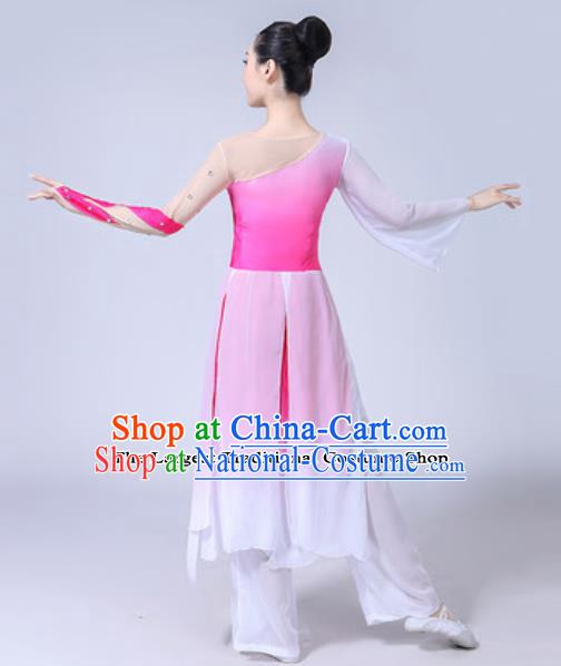 Traditional Chinese Classical Dance Costumes Fan Dance Group Dance Pink Dress for Women