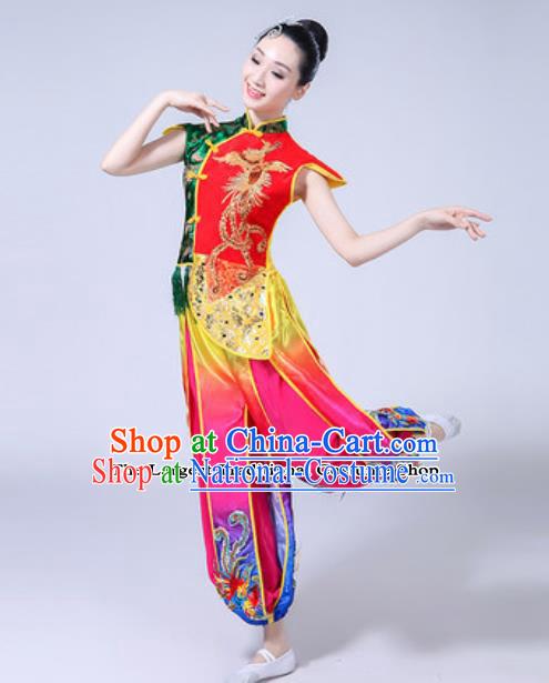 Traditional Chinese Classical Dance Costumes Folk Dance Drum Dance Dress for Women